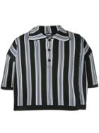 Raf Simons - Striped Cropped Polo Shirt - Unisex - Polypropylene - One Size, Black, Polypropylene