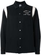 Myne Embroidered Detail Shirt, Men's, Size: Large, Black, Polyester
