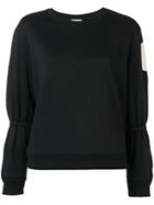 Moncler Gathered Sleeve Sweatshirt - Black