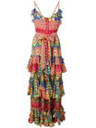 Alexis Printed Ruffle Maxi Dresss - Orange