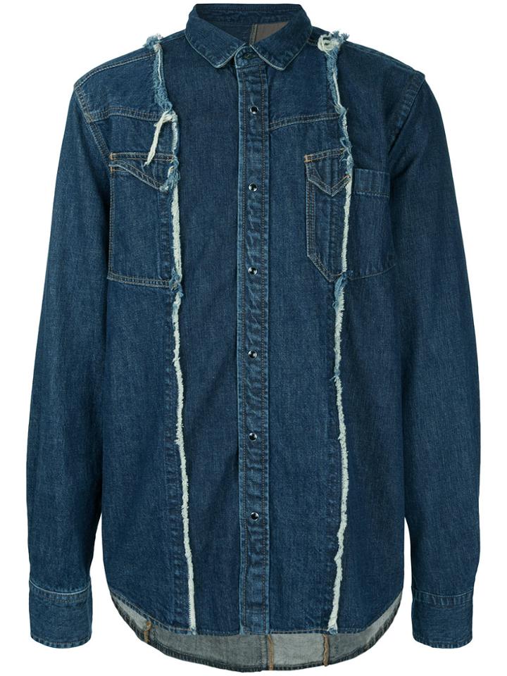 Sacai Panelled Denim Shirt - Blue