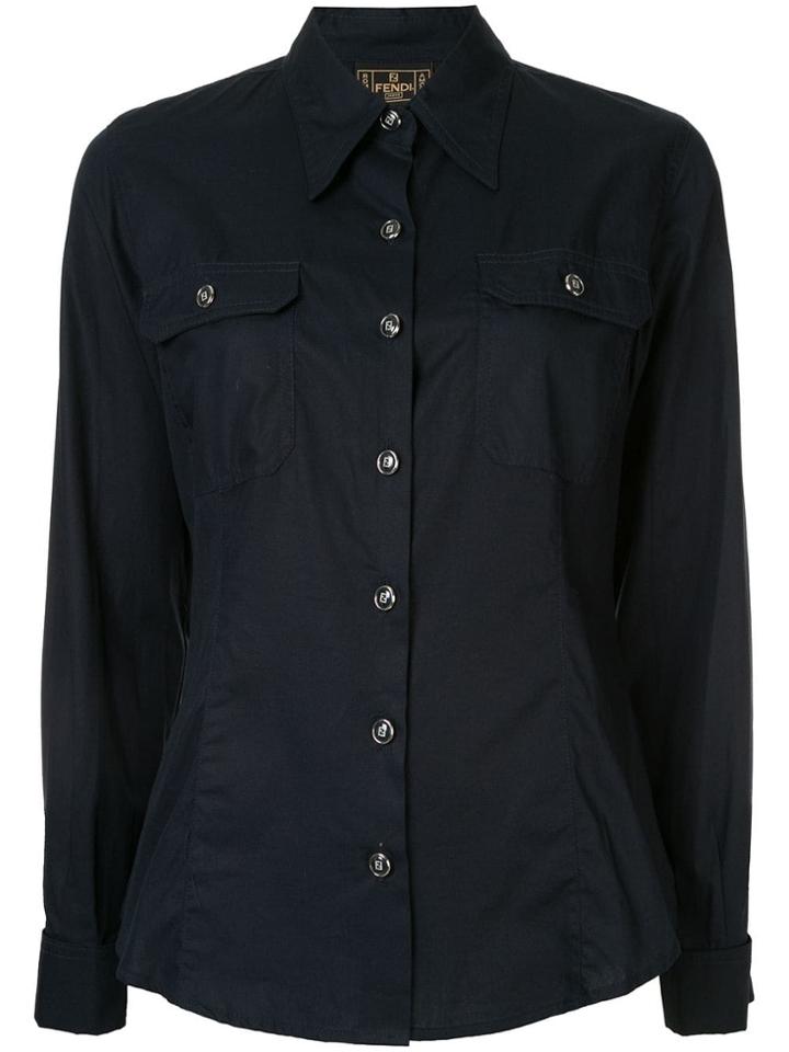 Fendi Vintage Pointed Collar Shirt - Blue