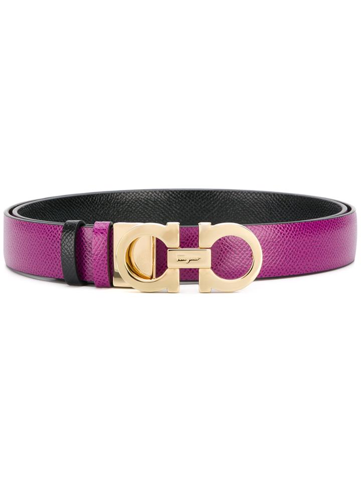 Salvatore Ferragamo Double Gancio Buckle Belt - Pink & Purple