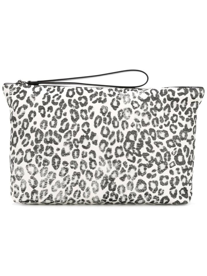 Alexander Mcqueen Leopard Print Clutch, Men's, Black, Leather/cotton