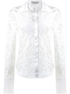 Martha Medeiros Lace Patchwork Shirt, Women's, Size: 46, White, Viscose/cotton/polyamide/silk