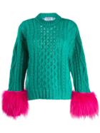 Prada Feather Sleeve Jumper - Green