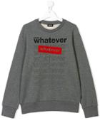 Diesel Kids Teen Whatever Print Sweatshirt - Grey