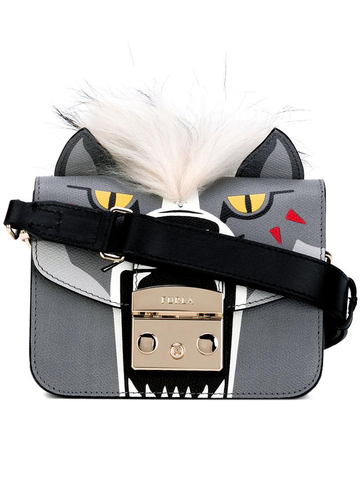 Furla - Mini Jungle Shoulder Bag - Women - Leather/nylon/viscose - One Size, Grey, Leather/nylon/viscose