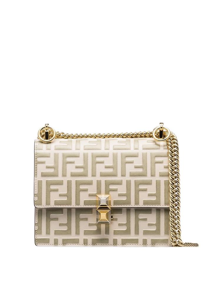 Fendi Kan I Ff Logo Shoulder Bag - Neutrals