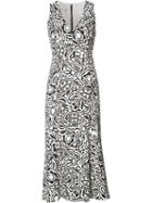 Narciso Rodriguez Floral Print Shift Dress, Women's, Size: 40, White, Silk/spandex/elastane