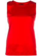Love Moschino Heart Shaped Cut-off Tank, Women's, Size: 44, Red, Viscose/spandex/elastane