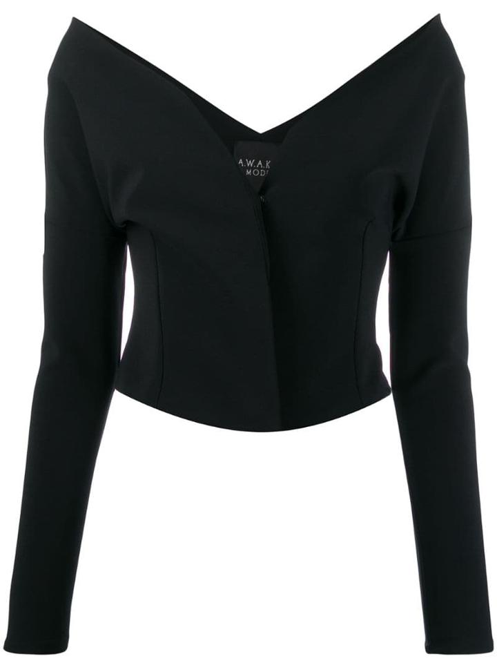 A.w.a.k.e. Mode V-neck Blouse - Black