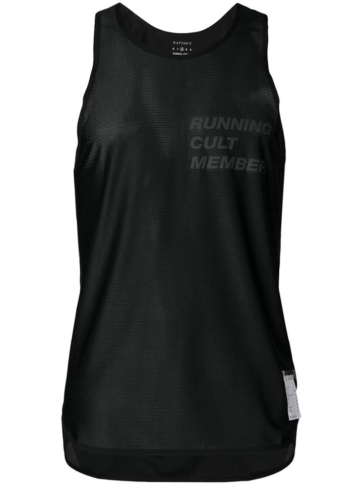Satisfy Mesh Singlet Tank Top - Black