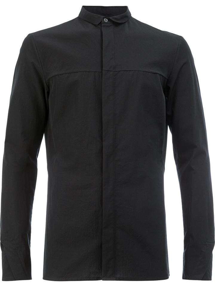 Masnada Concealed Fastening Slim-fit Shirt - Black