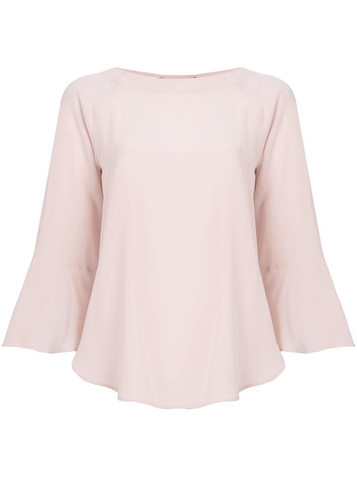 Max Mara Studio Fluted Sleeve Blouse - Pink & Purple