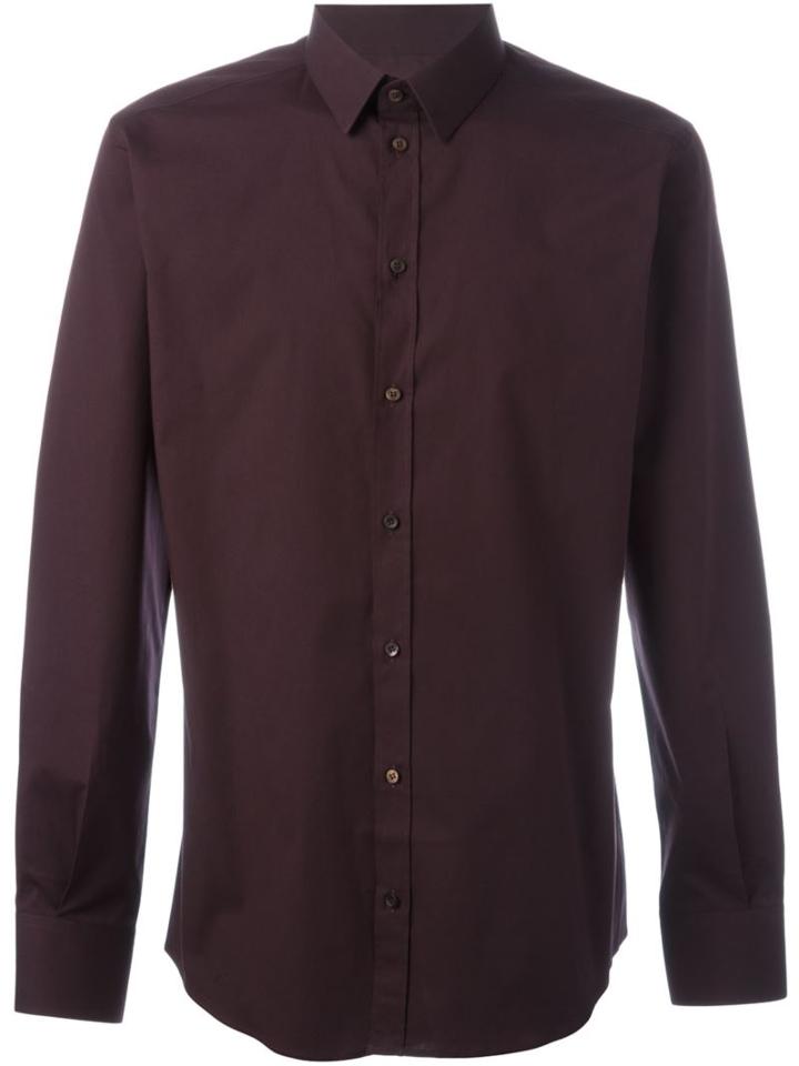 Dolce & Gabbana Classic Shirt, Men's, Size: 43, Pink/purple, Cotton/spandex/elastane