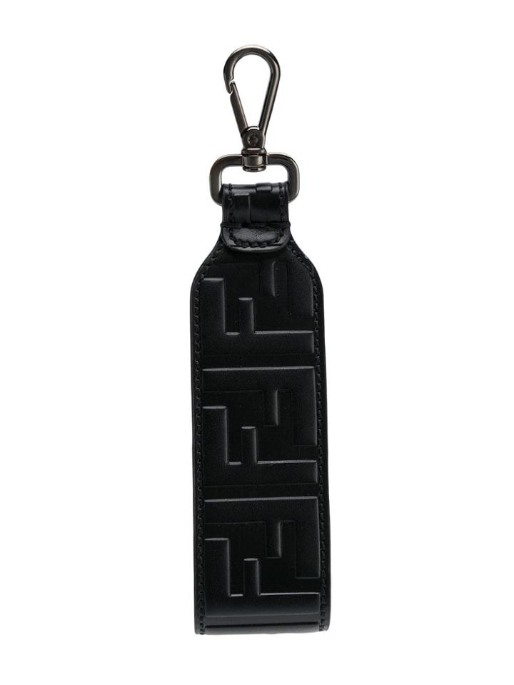 Fendi Ff Logo Keyring - Black