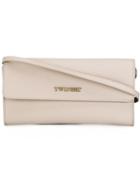 Twin-set Logo Plaque Crossbody Bag, Women's, Nude/neutrals, Leather/polyester
