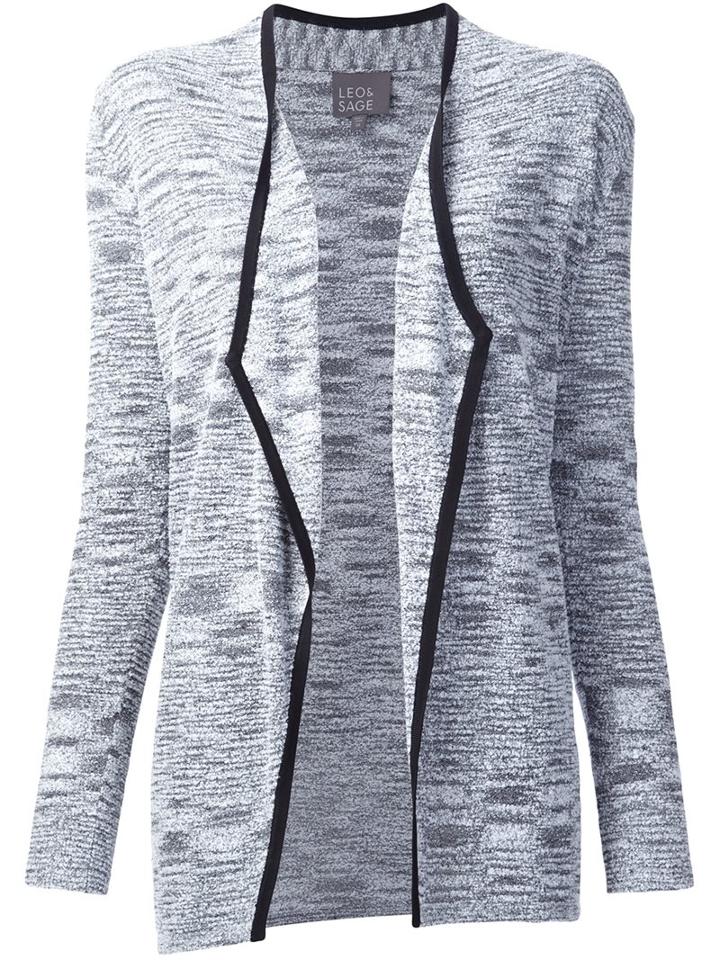 Leo & Sage Open Front Cardigan, Women's, Size: Medium, Grey, Polyamide