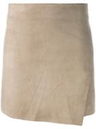 Eleventy - Fitted Mini Skirt - Women - Suede/polyester - 40, Brown, Suede/polyester