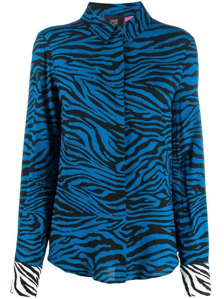 Cavalli Class Logo Print Blouse - Black