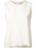 Cityshop Crew Neck Tank Top, Women's, White, Acrylic/nylon/polyurethane/wool