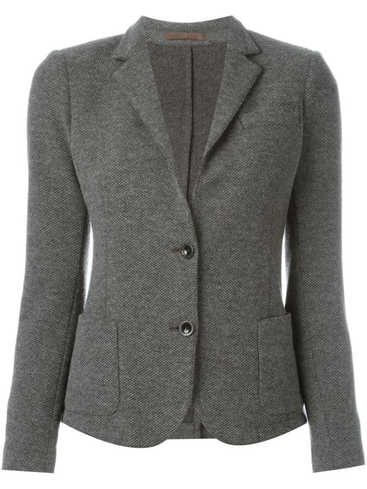 Eleventy Patch Pocket Blazer, Women's, Size: 44, Grey, Polyamide/acetate/viscose/virgin Wool