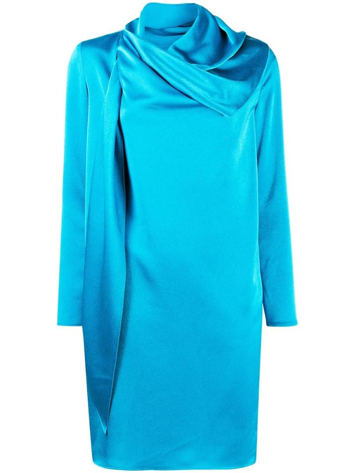 Gianluca Capannolo Scarf Neck Shift Dress - Blue