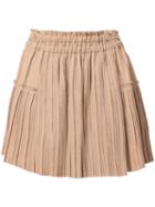 Apiece Apart - Pleated Mini Skirt - Women - Linen/flax/lyocell - 6, Nude/neutrals, Linen/flax/lyocell