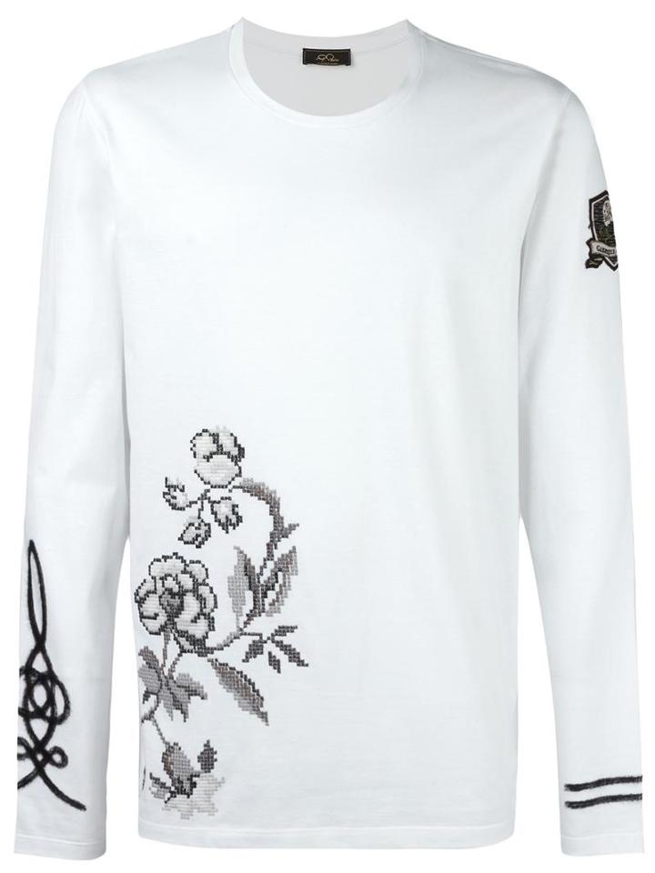 Gabriele Pasini Floral Print Sweatshirt, Men's, Size: Small, White, Cotton