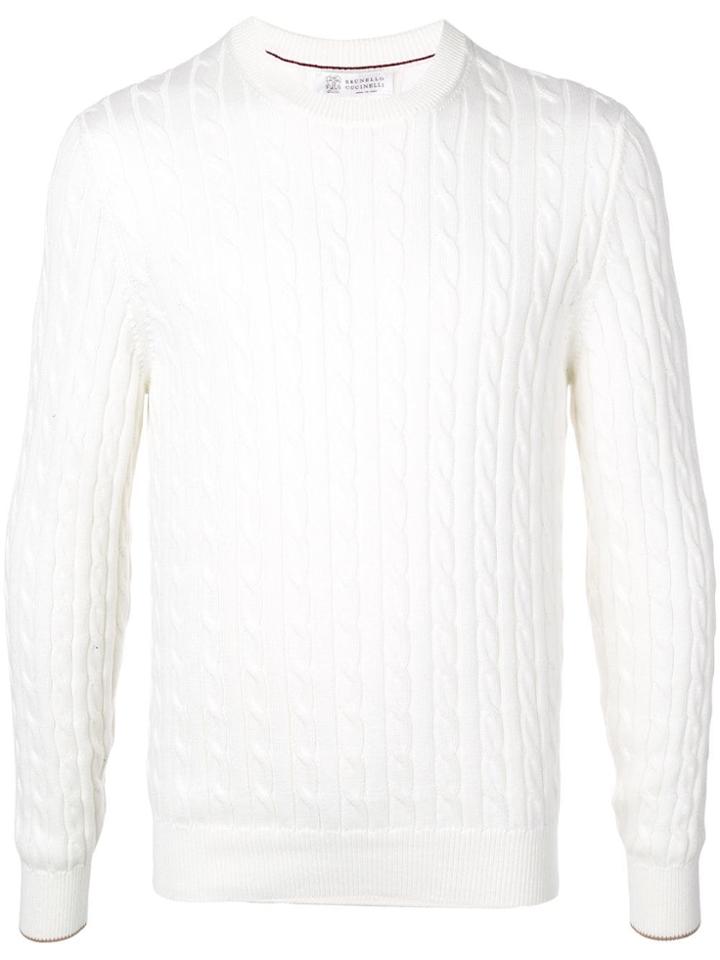 Brunello Cucinelli Cable Knit Jumper - White