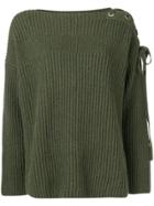 Stella Mccartney Oversized Ribbed Knit Sweater - Green