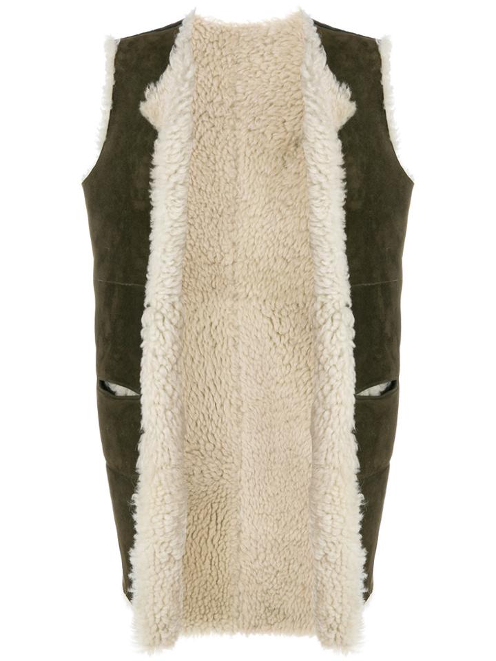 Holland & Holland Reversible Shearling Gilet - Green