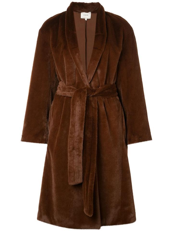 Vince Belted Faux-fur Coat - 206mgy