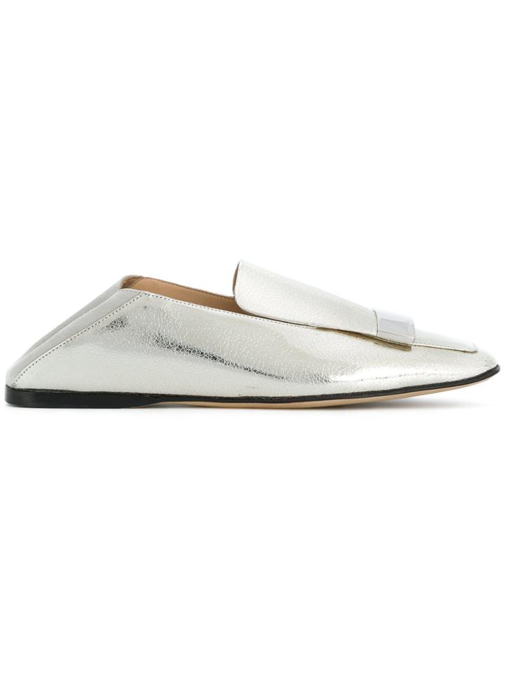 Sergio Rossi Square Toe Loafers - Metallic