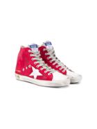 Golden Goose Kids Hi Top Star Print Sneakers - Red