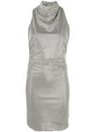 Halston Heritage Draped Mini Dress - Silver