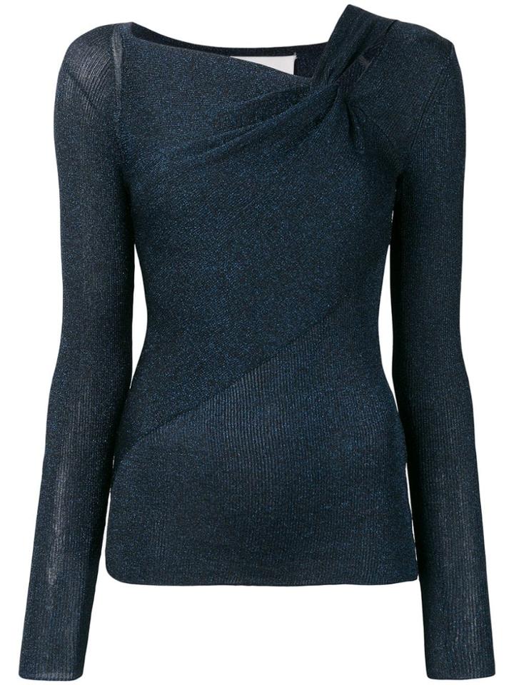 3.1 Phillip Lim Draped Metallic Jumper - Blue