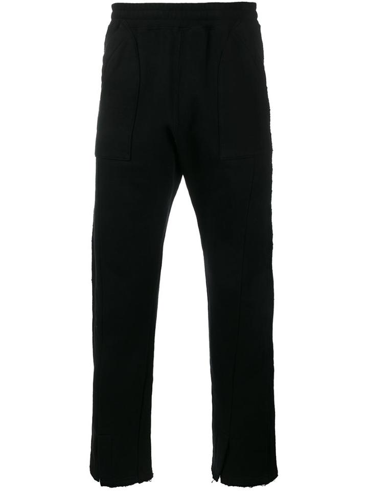 Facetasm Slit Hem Track Pants, Men's, Size: 3, Black, Cotton