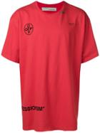 Off-white Logo Stencil Print T-shirt - Red