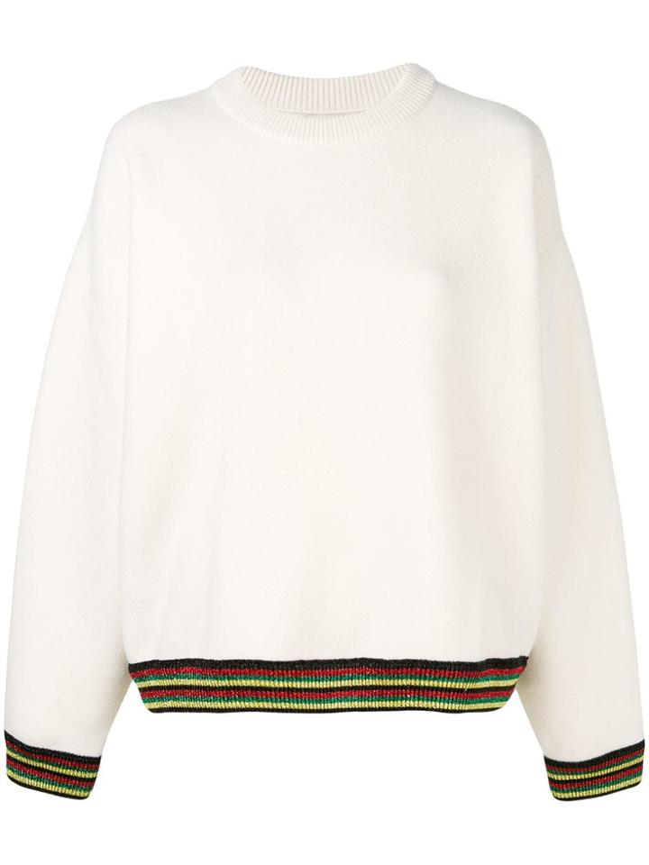 Alanui Striped Trim Jumper - White