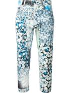 Mm6 Maison Margiela Floral Print Cropped Jeans, Women's, Size: 40, Cotton