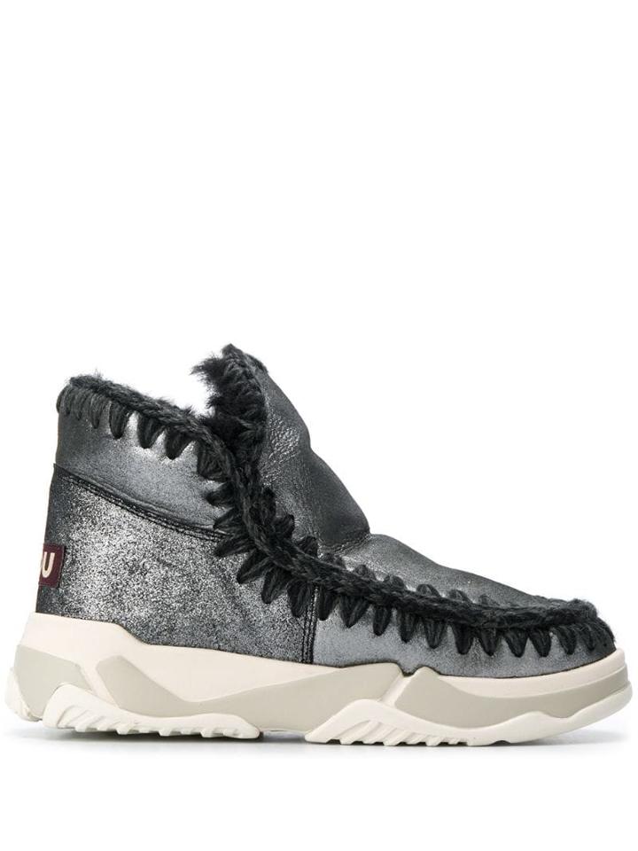 Mou Eskimo Ankle Boots - Silver