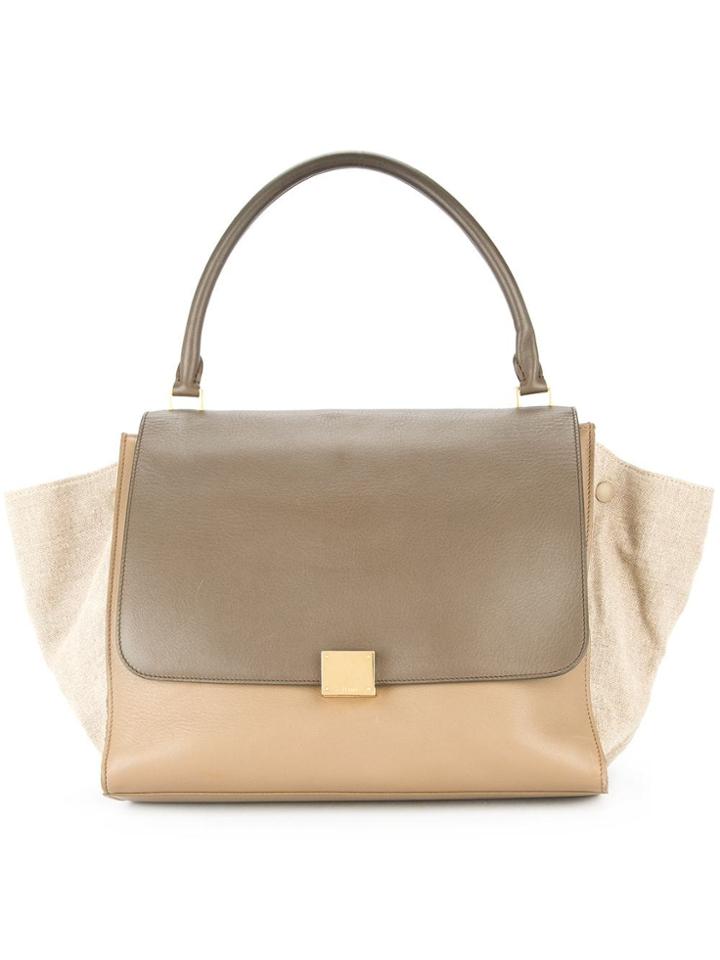 Céline Vintage Logos Trapeze Hand Tote Bag - Brown