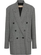 Burberry Prince Of Wales Check Wool Oversized Jacket - Green
