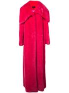 Christian Siriano Long Fax Fur Coat - Pink