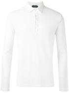 Zanone Fitted Polo Shirt, Men's, Size: 48, White, Cotton