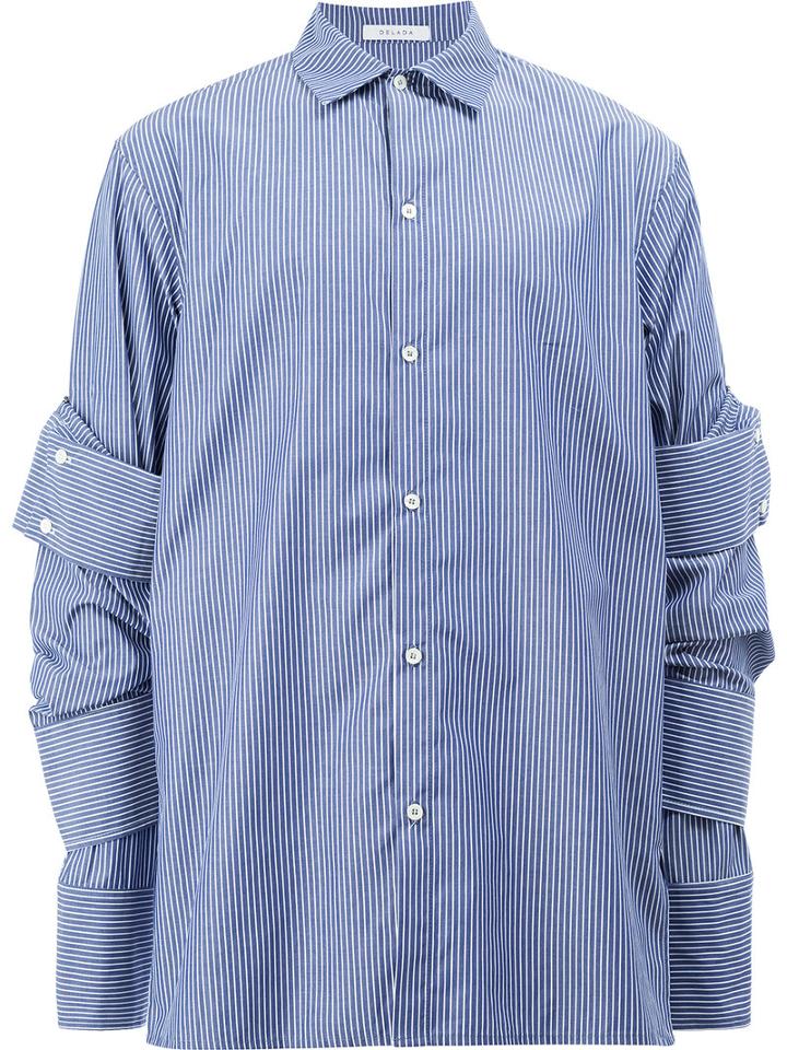 Delada - Layered Striped Shirt - Men - Cotton - 1, Blue, Cotton