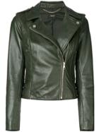 Liu Jo Leather Biker Jacket - Green