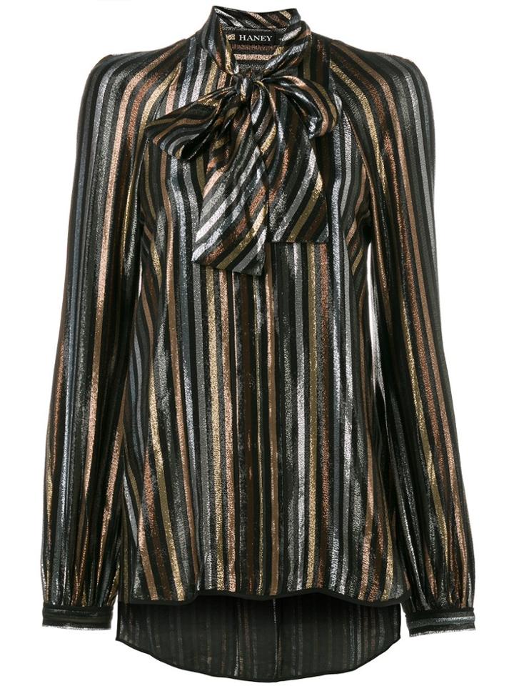 Haney Diana Stripe Blouse - Black